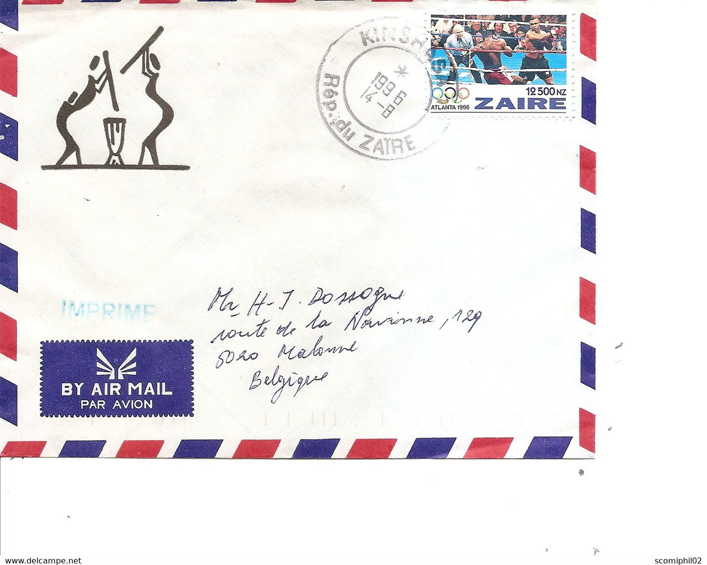 Zaire  ( Lettre Par Avion De 1996 De Kinshasa Vers La Belgique à Voir) - Gebraucht