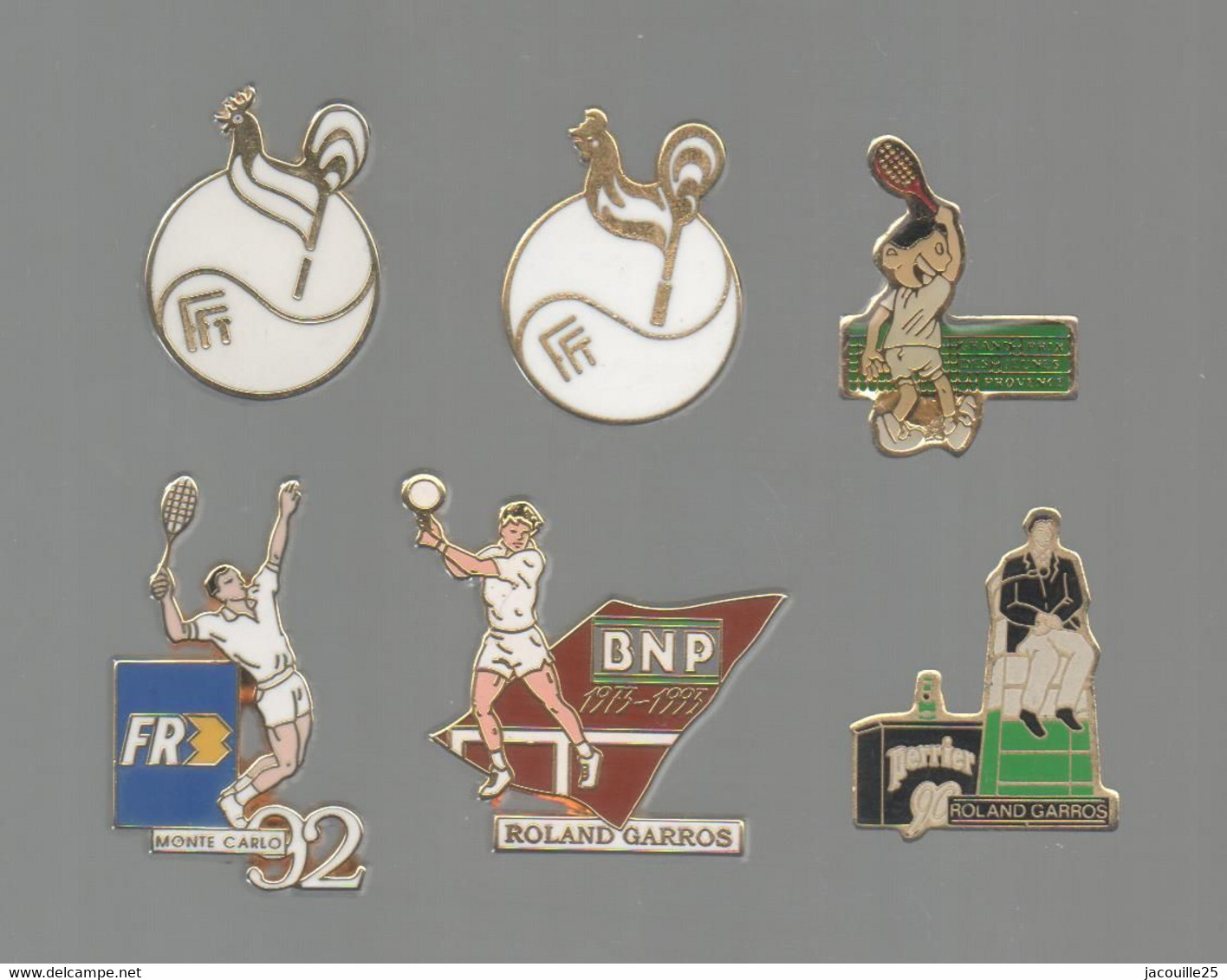 PINS PIN'S TENNIS  1024 FFT COQ PROVENCE PERRIER BNP FR3  RG ROLAND GARROS  LOT 8 PINS DONT 2 AB ARTHUS - Natation