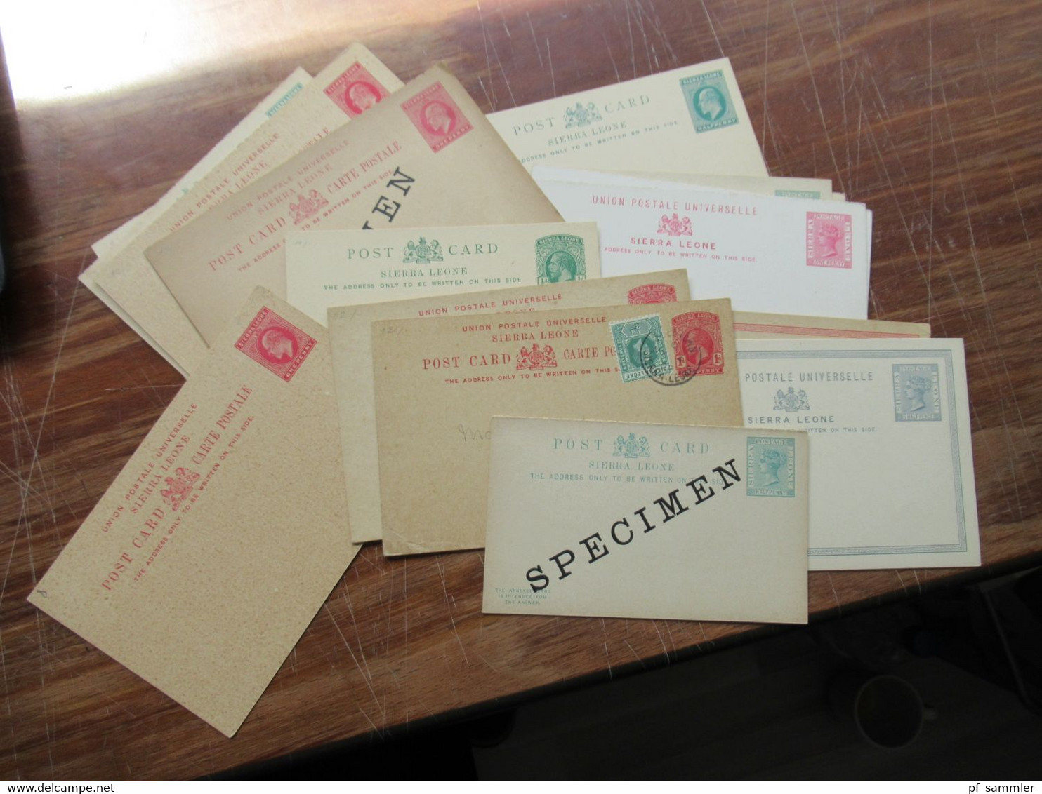 GB Kolonie Sierra Leone Ganzsachen / Doppelkarten Kleiner Posten Mit 17 Karten Davon 4x Mit Specimen Aufdruck!! RR - Sierra Leone (...-1960)