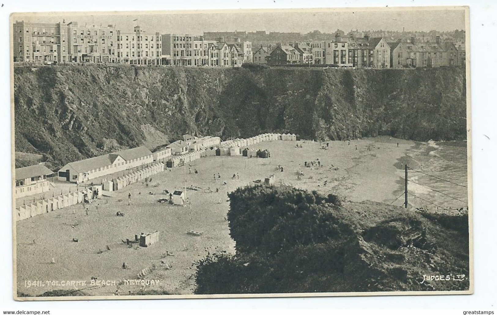 Postcard Cornwall Tolcarne Beach Newquay Judges Unused Photogravure - Newquay