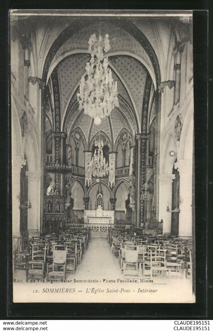 GARD  SOMMIÈRES  L'ÉGLISE SAINT PONS  INTÉRIEUR     (EDIT BIGOT ) - Sumène