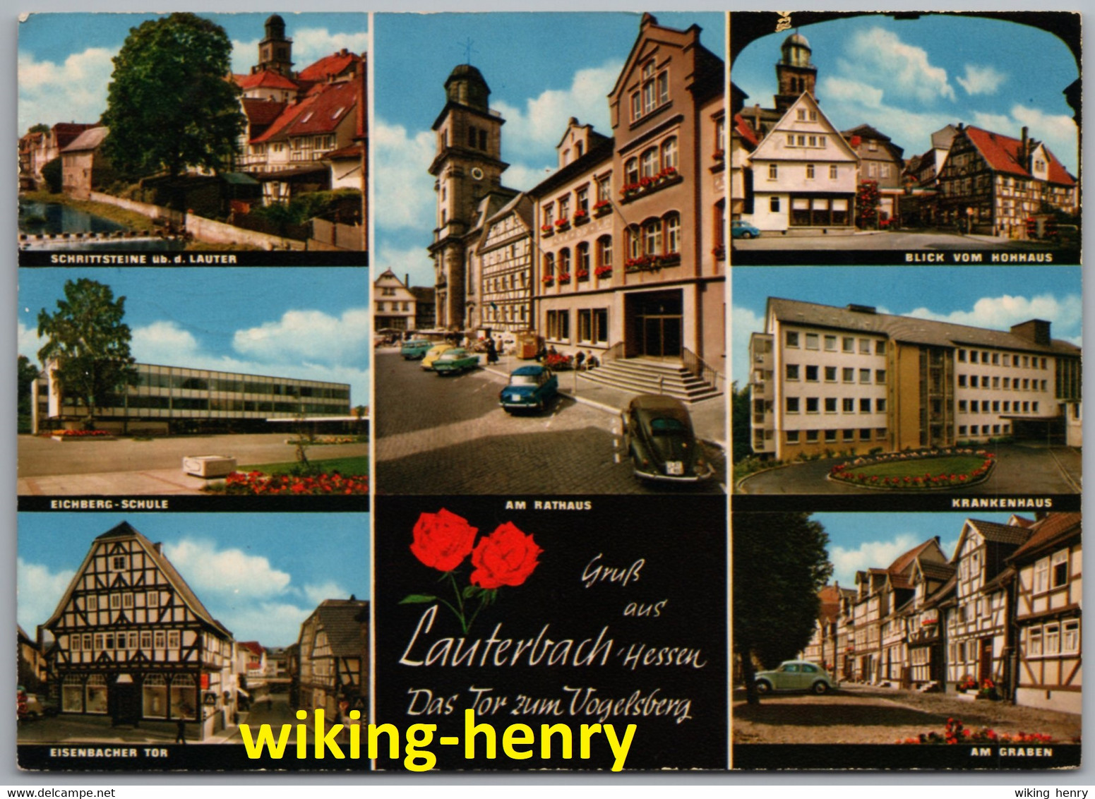 Lauterbach - Mehrbildkarte 3   Mit VW Käfer - Lauterbach