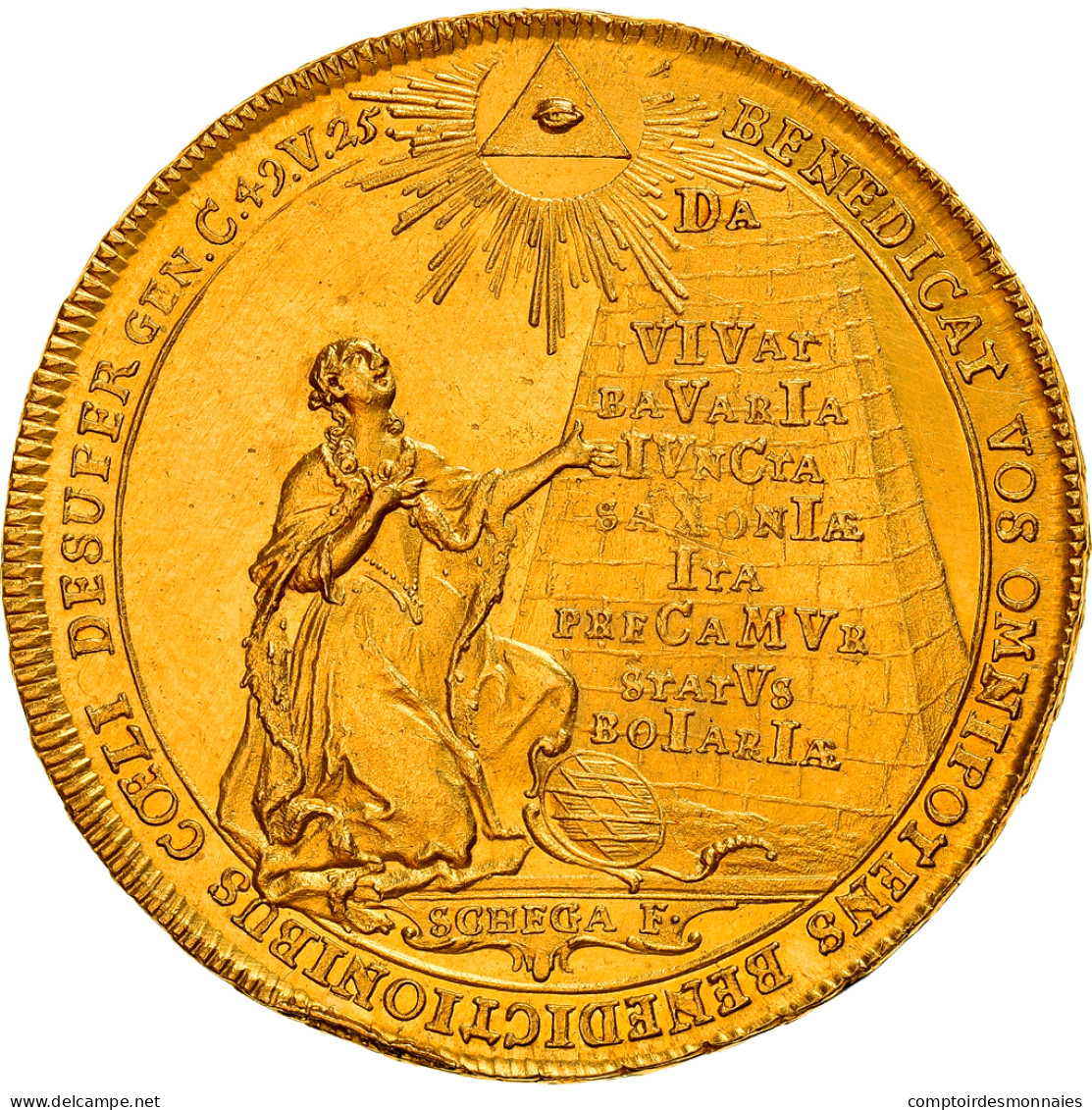 Monnaie, Etats Allemands, BAVARIA, Maximilian III, Josef, 5 Ducat, 1747, Munich - Goldmünzen
