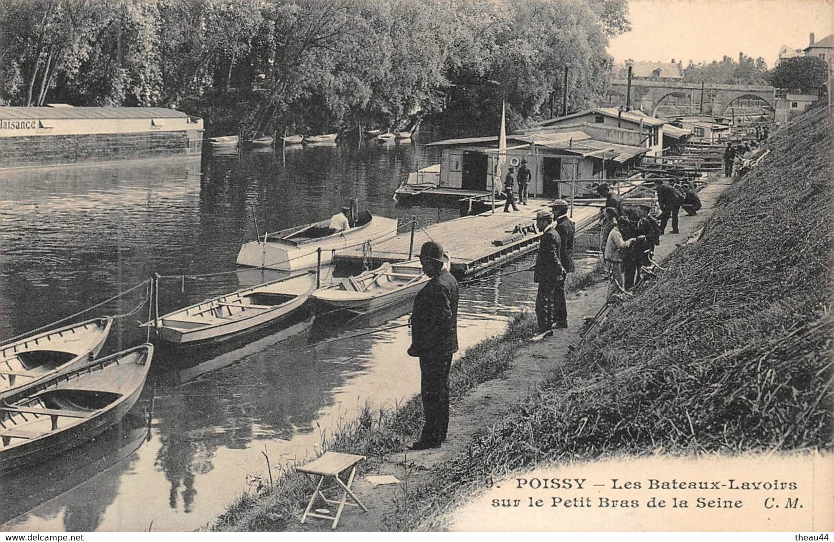 ¤¤  -  POISSY   -  Les Bateaux-Lavoirs Sur Le Petit Bras De La Seine  -  Pêcheurs à La Ligne , Pêche       -  ¤¤ - Poissy