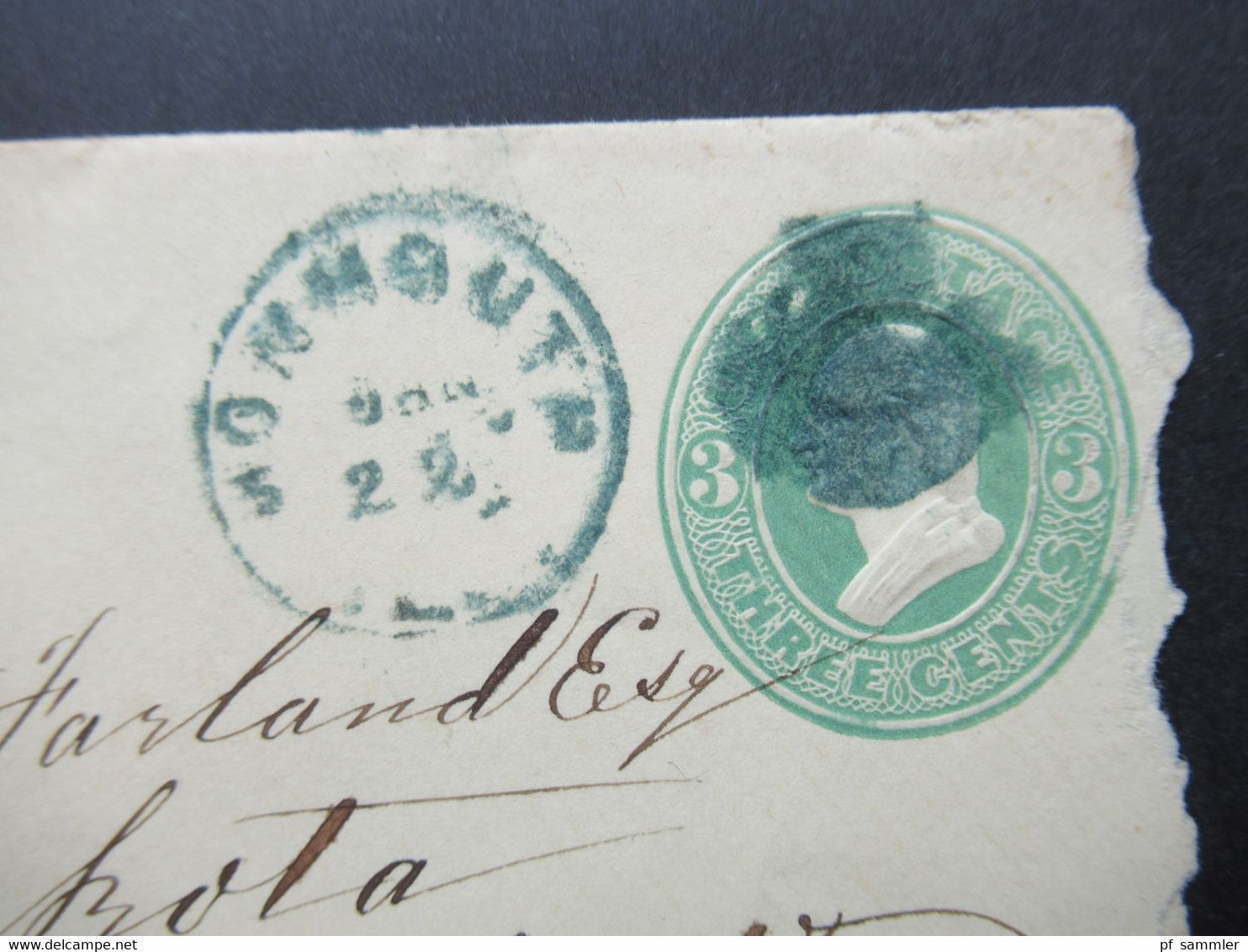 USA 1879 Ganzsachen Umschlag Mit Grünem Stempel / Killer Stp. (grünlicher Stempel) - Lettres & Documents