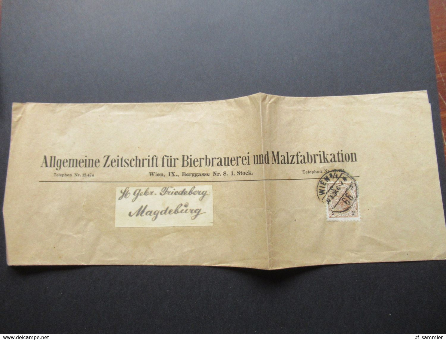 Österreich 1898 Frankiertes Streifband Allgemeine Zeitschrift Für Bierbrauerei Und Malzfabrikation Wien Nach Magdeburg - Brieven En Documenten