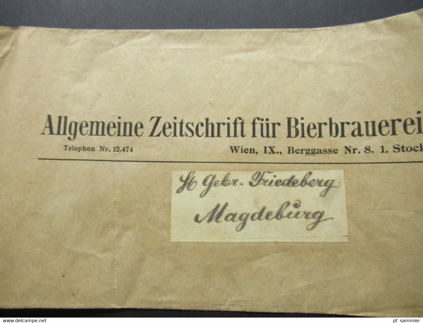 Österreich 1898 Frankiertes Streifband Allgemeine Zeitschrift Für Bierbrauerei Und Malzfabrikation Wien Nach Magdeburg - Brieven En Documenten