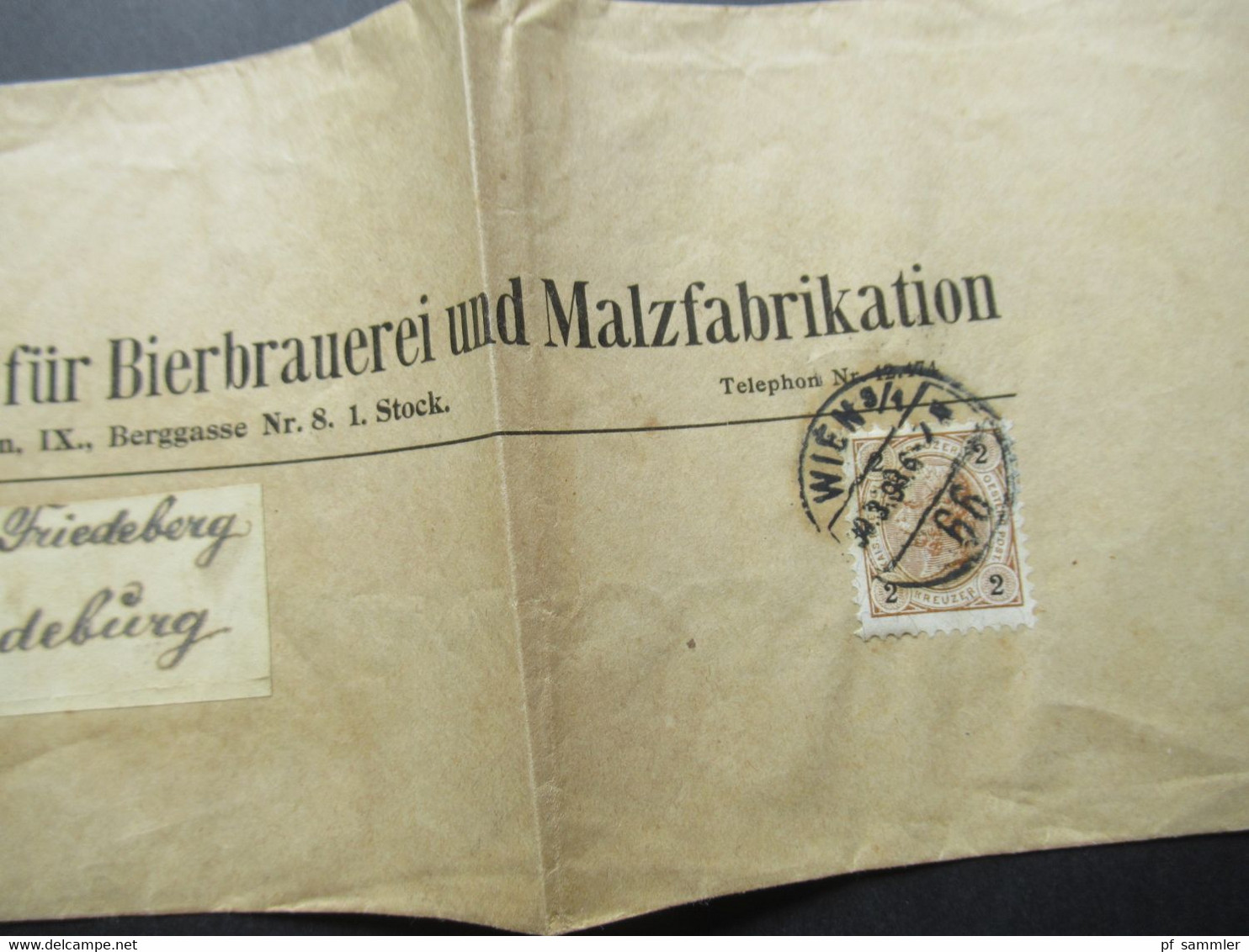 Österreich 1898 Frankiertes Streifband Allgemeine Zeitschrift Für Bierbrauerei Und Malzfabrikation Wien Nach Magdeburg - Brieven En Documenten