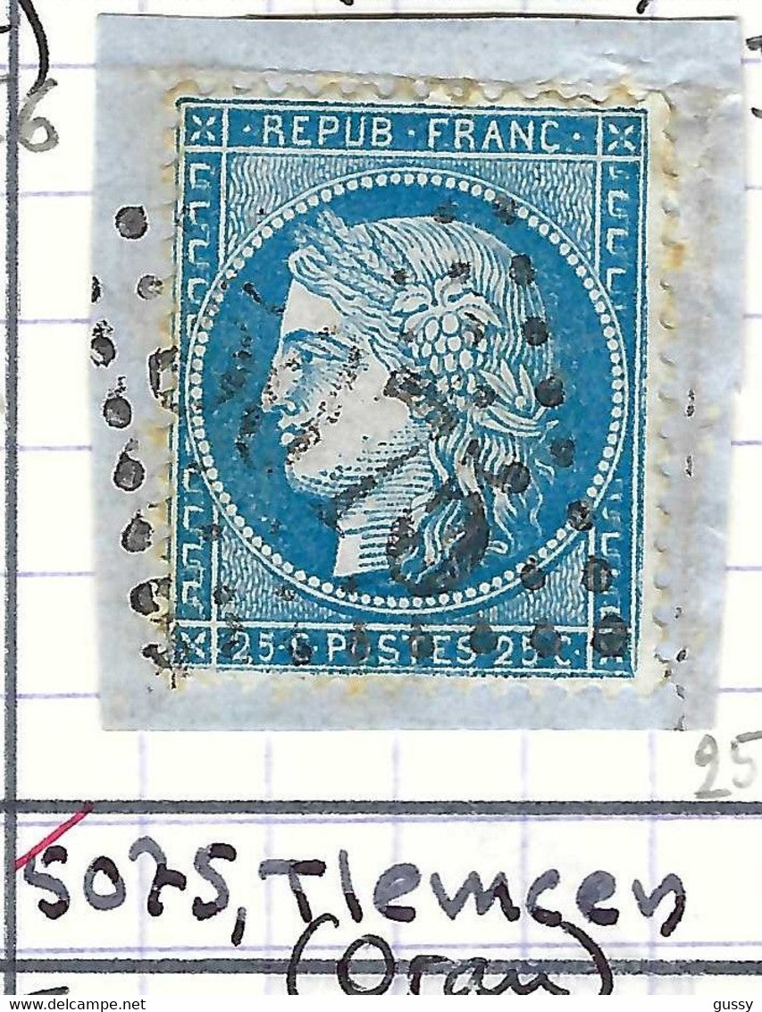 FRANCE Classique: Le Y&T 60A, Obl. GC 5075 (Tlemcen, Ind.6), ALGERIE - 1871-1875 Ceres