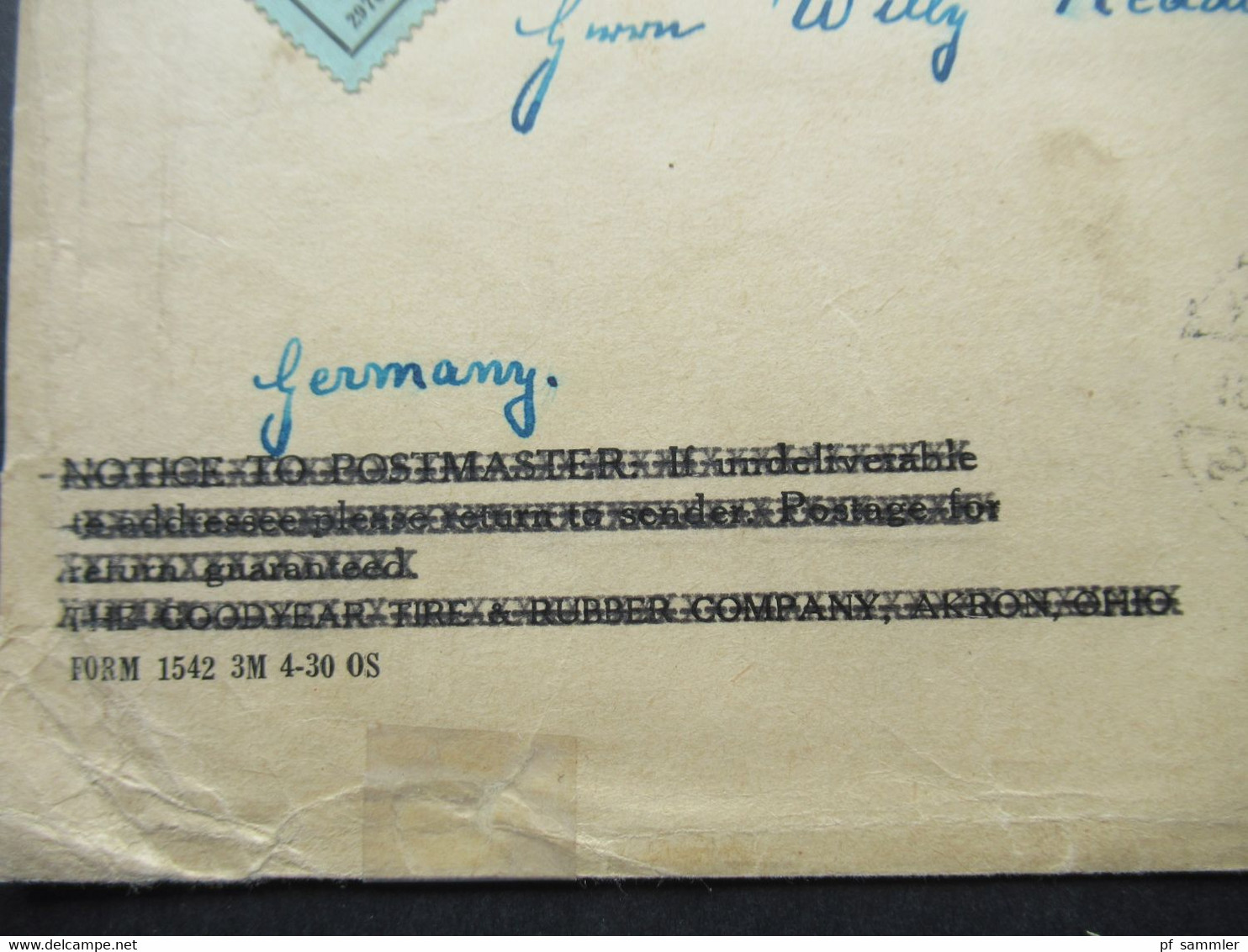 USA 1931 Registered Letter Nach Schwerin Mit Aufkleber Customs (Douane) May Be Officially Opened Mit Vielen Stempeln - Storia Postale
