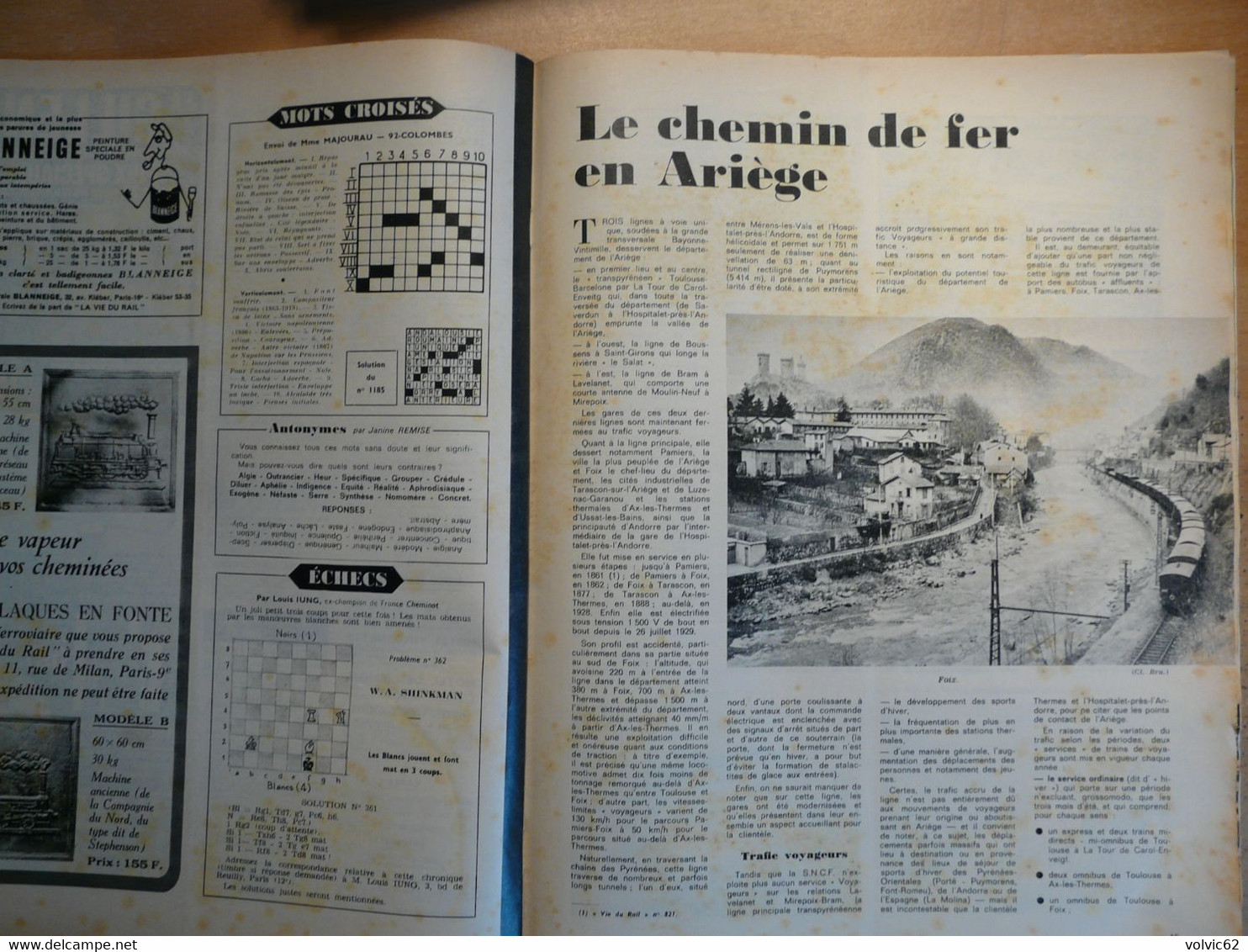 Vie du Rail 1186 1969 Ariège Montgailhard foix oust niaux unac lérida biros tour de carol tarascon hospitalet puymorens