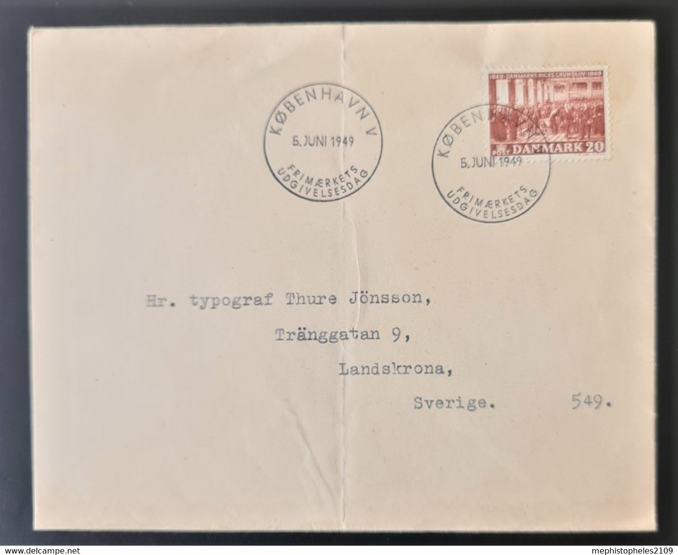 DENMARK 1949 - Letter From Kopenhagen To Landskrona - Brieven En Documenten