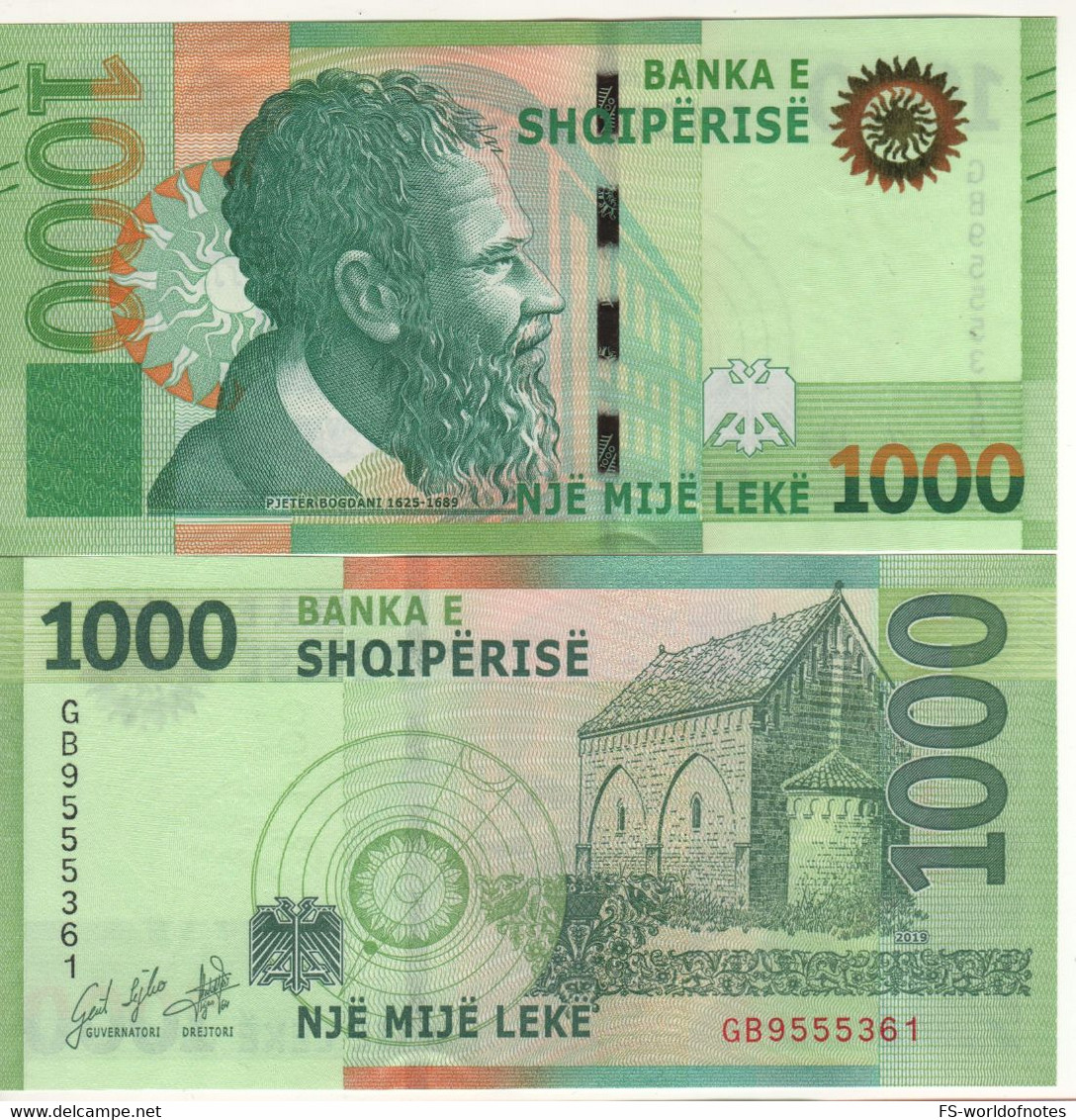 ALBANIA.  New 1'000 Leke. “Just Issued”.   (  Pjeter Bogdani  2019. )UNC - Albania