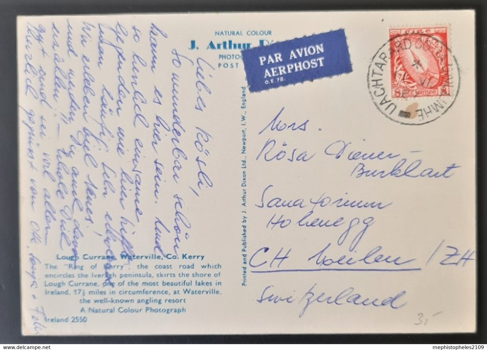 IRELAND 1967 - Postcard To Meilen (CH) - Cartas & Documentos