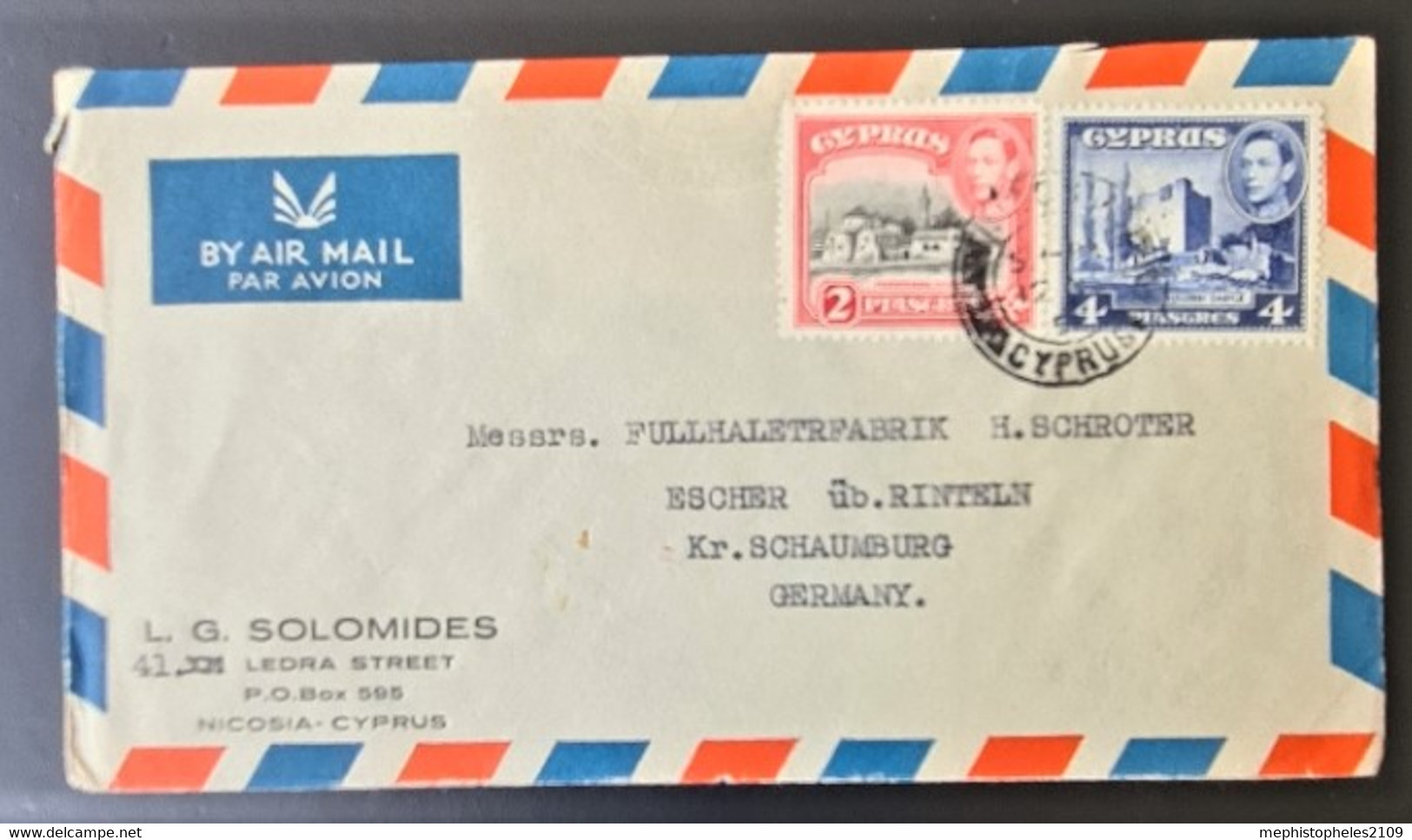 CYPRUS - Letter From Nicosia To Schaumburg/Germany - Chipre (...-1960)