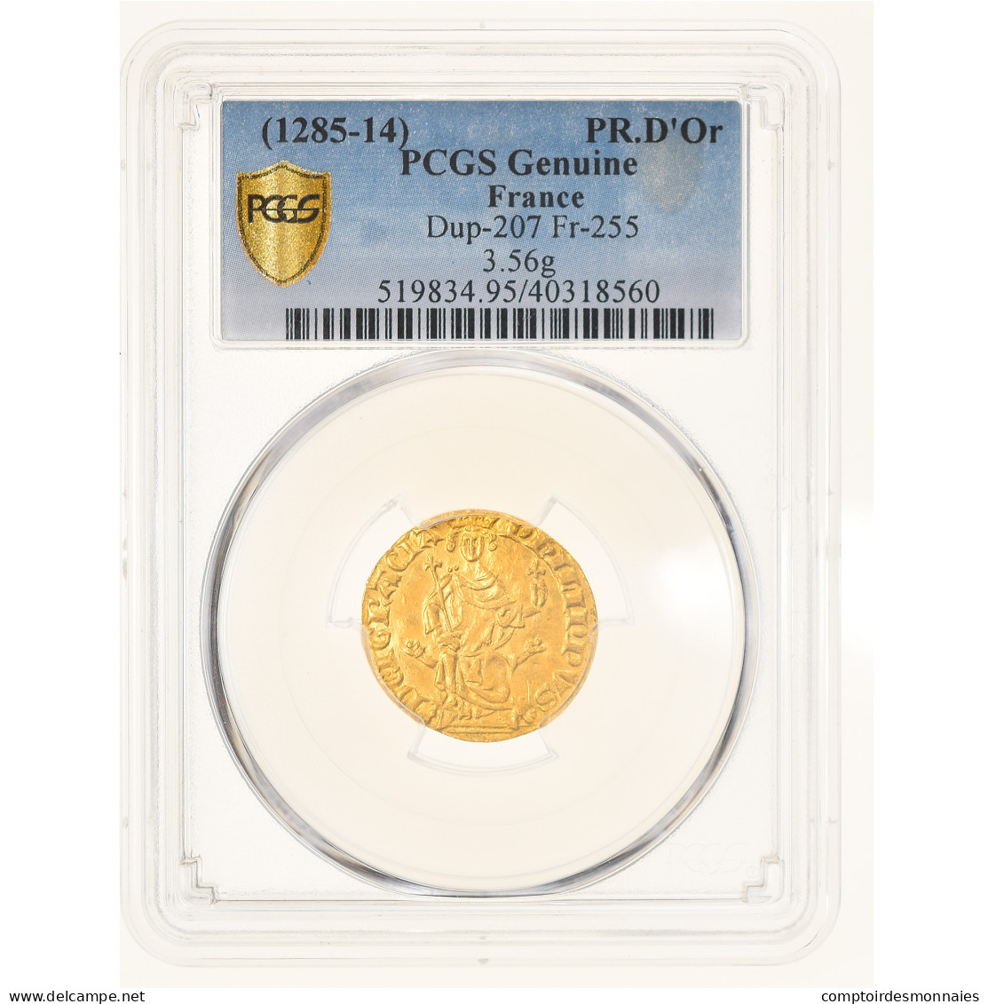 Monnaie, France, Philippe IV Le Bel, Petit Royal D'or, 1290, PCGS, Genuine - 1285-1314 Philippe IV Le Bel