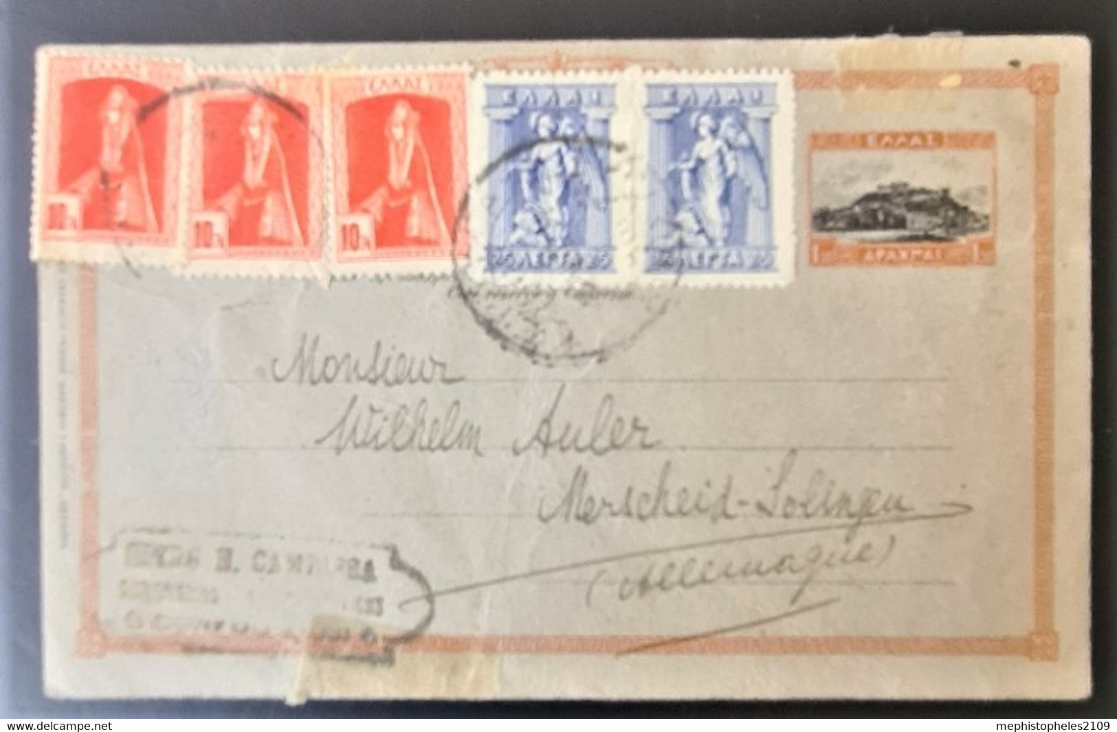 GREECE 1924 - Postcard To Merscheid-Solingen (Germany) - Storia Postale