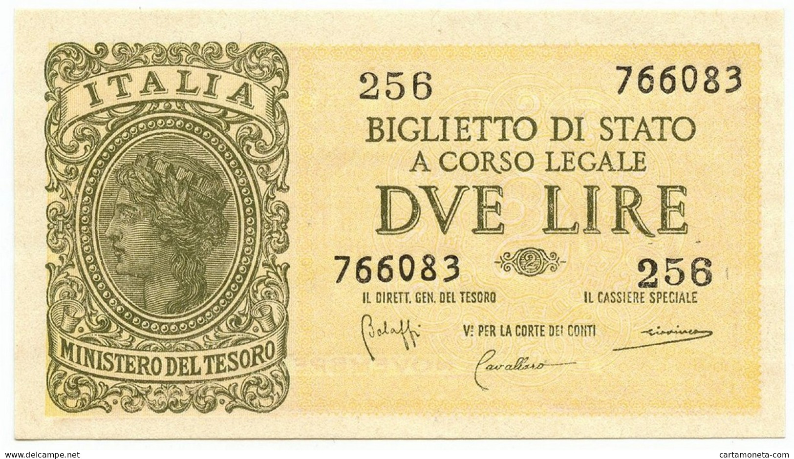 2 LIRE BIGLIETTO DI STATO LUOGOTENENZA UMBERTO BOLAFFI 23/11/1944 FDS - Regno D'Italia – Other