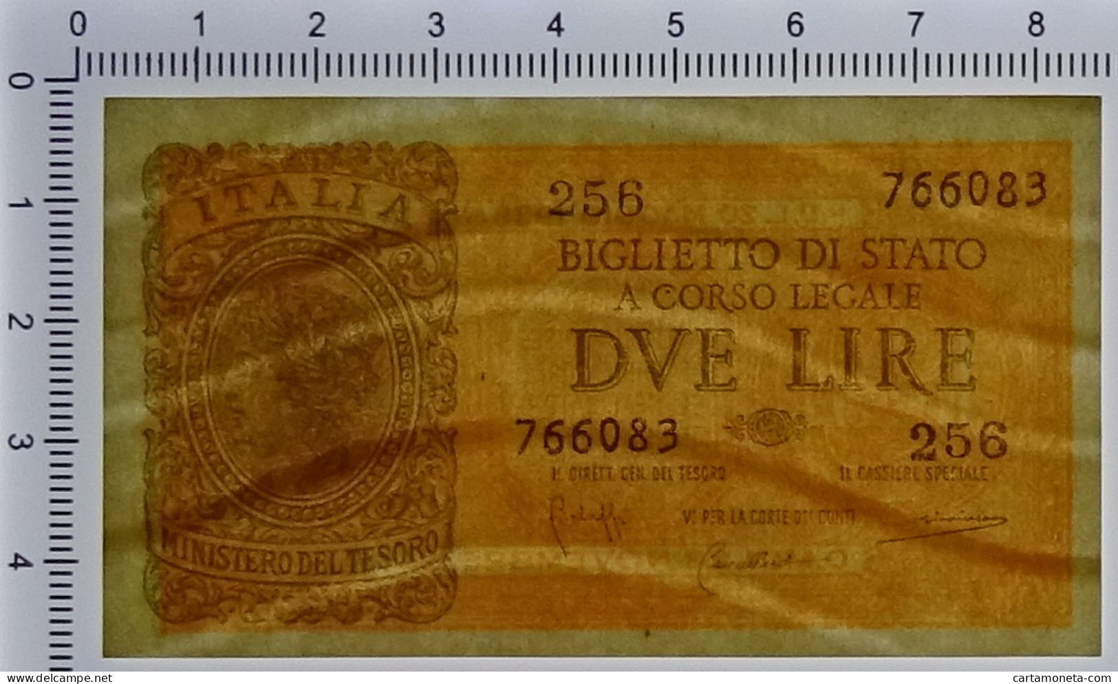 2 LIRE BIGLIETTO DI STATO LUOGOTENENZA UMBERTO BOLAFFI 23/11/1944 FDS - Andere