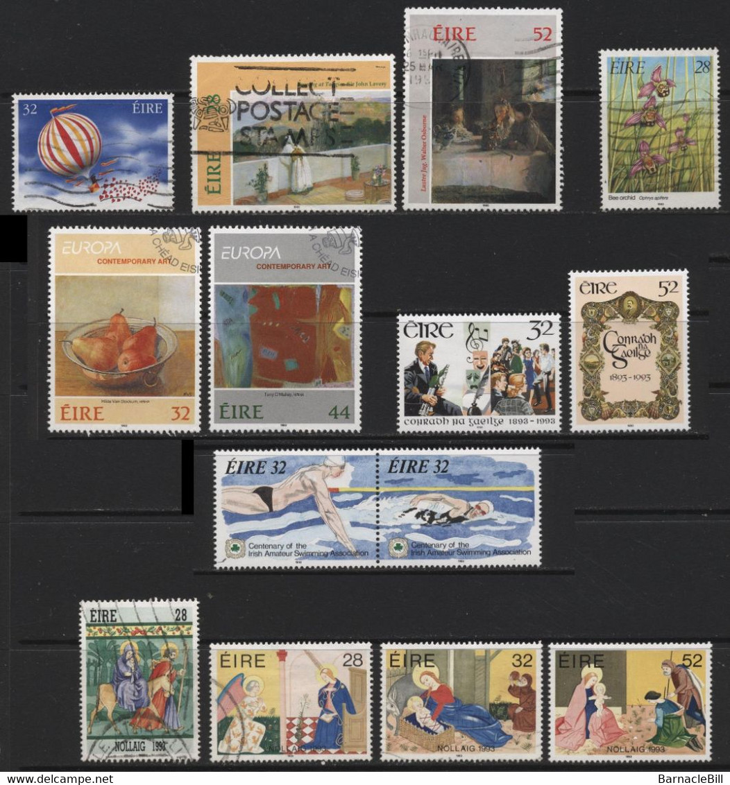 Ireland (30) 1993 Commemoratives. 14 Different Stamps. Mint & Used. Hinged. - Andere & Zonder Classificatie