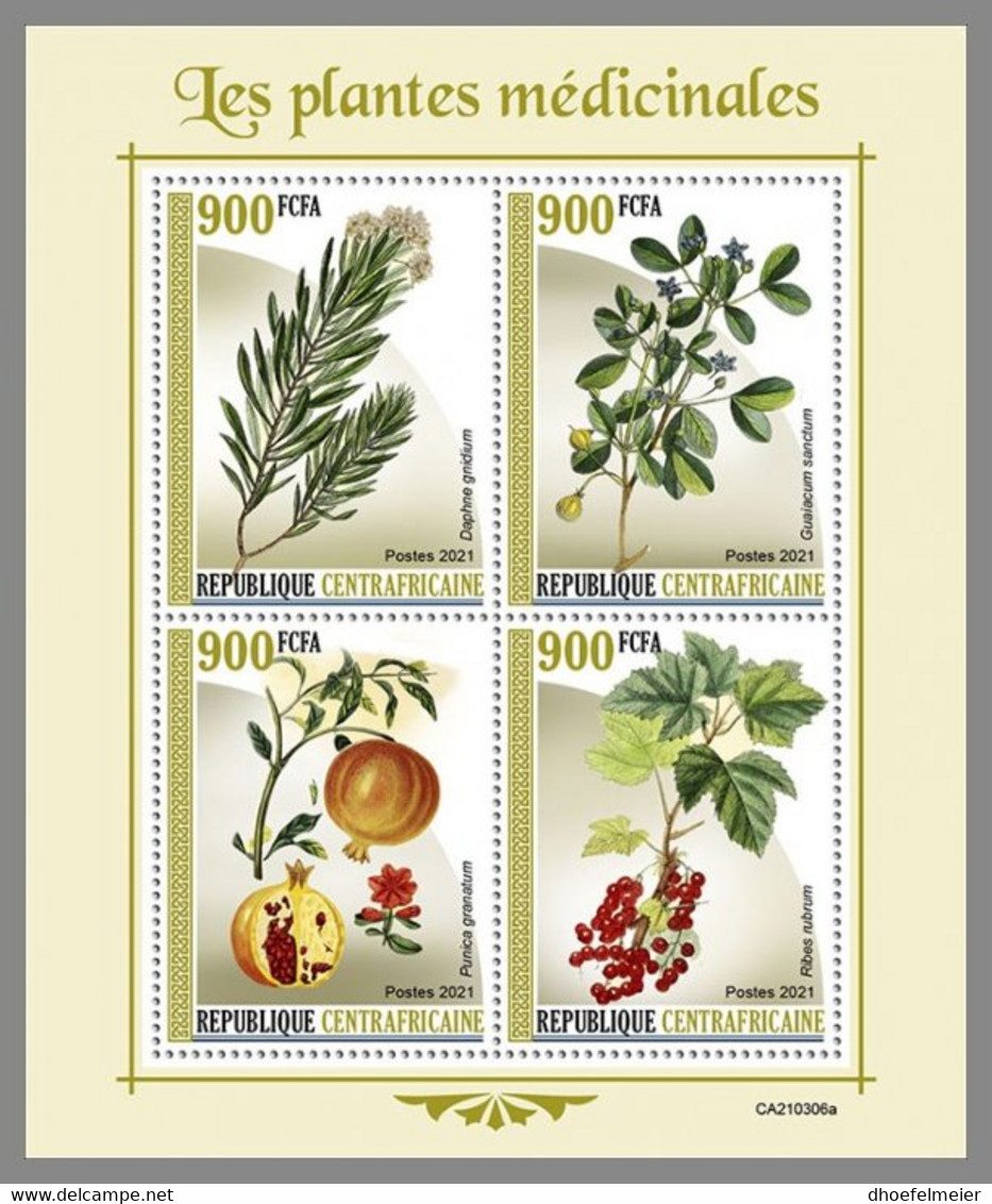 CENTRALAFRICA 2021 MNH Medical Plants Heilpflanzen Plantes Medicinales M/S - OFFICIAL ISSUE - DHQ2131 - Heilpflanzen