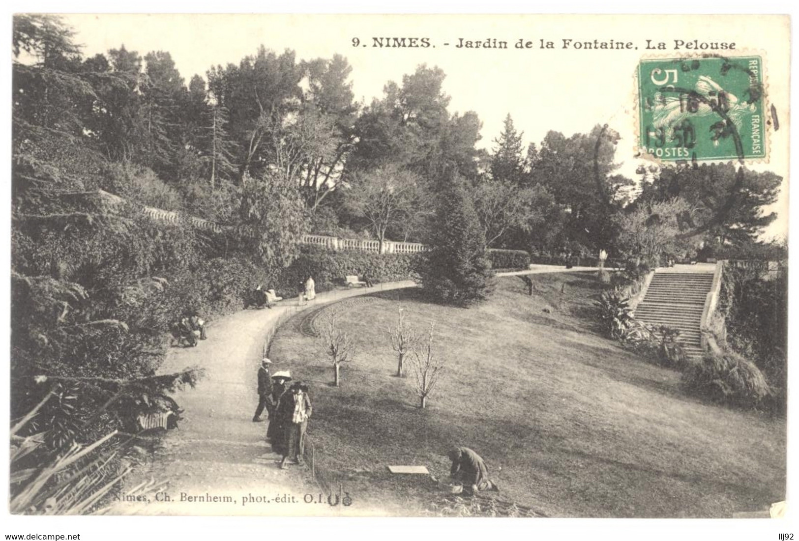 CPA 30 - 9. NÎMES - Jardin De La Fontaine - La Pelouse - Nîmes