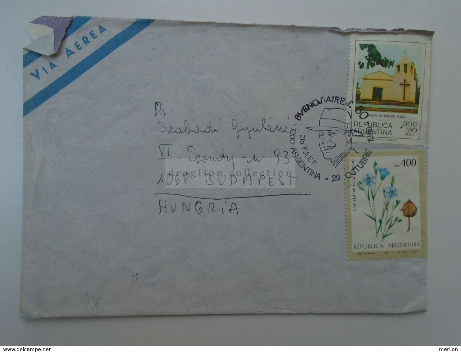 D182459   Argentina   Cover  1980  Sent To Hungary - Lettres & Documents