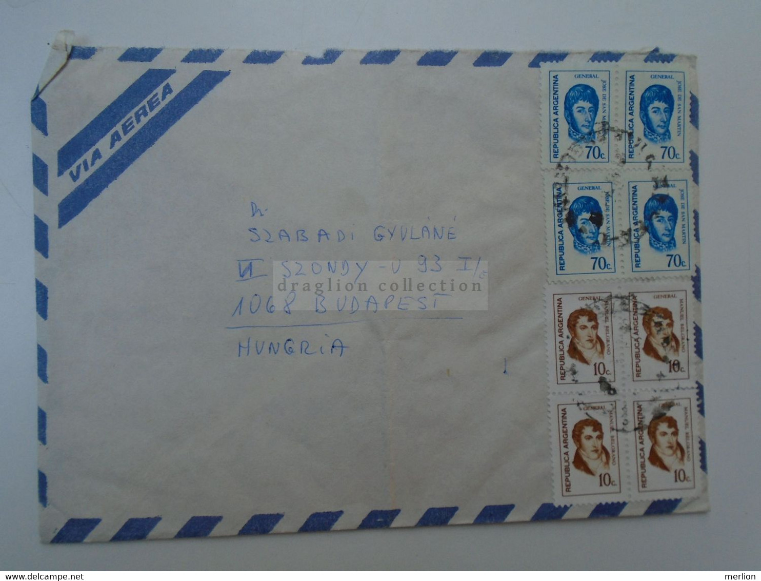 D182460   Argentina   Cover   Ca 1980  Sent To Hungary - Brieven En Documenten