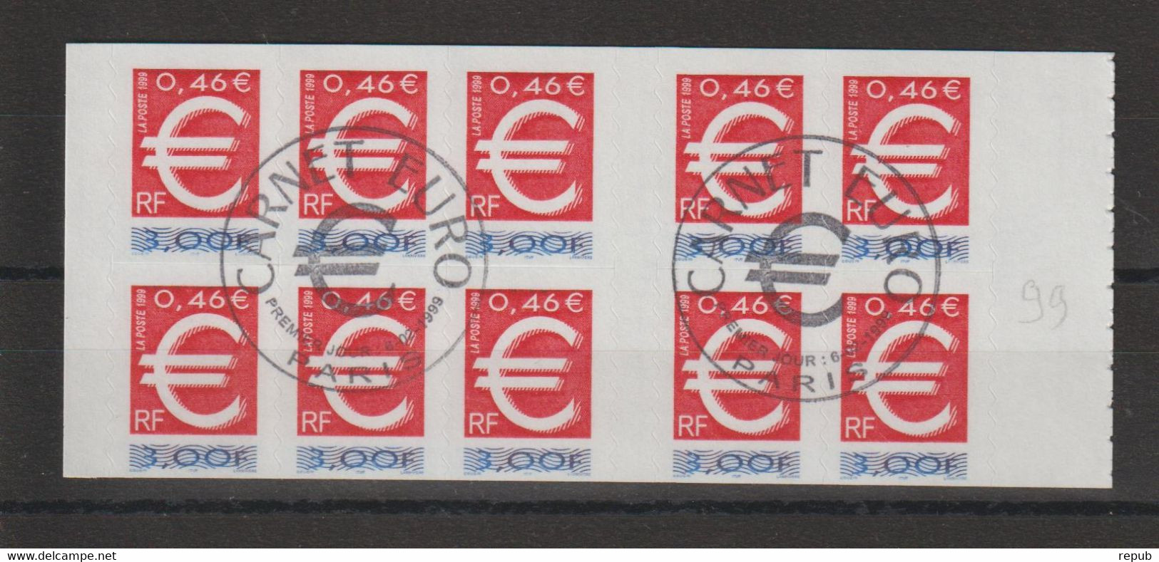 Carnet Euro 3215-C1 Oblit. Premier Jour - Other & Unclassified