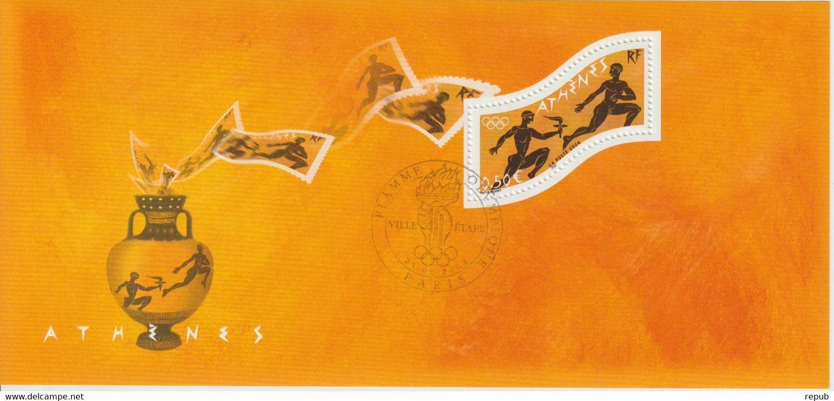 France 2004 Bloc Souvenir 2 JO D'Athènes Oblitéré D'époque - Souvenir Blocks & Sheetlets