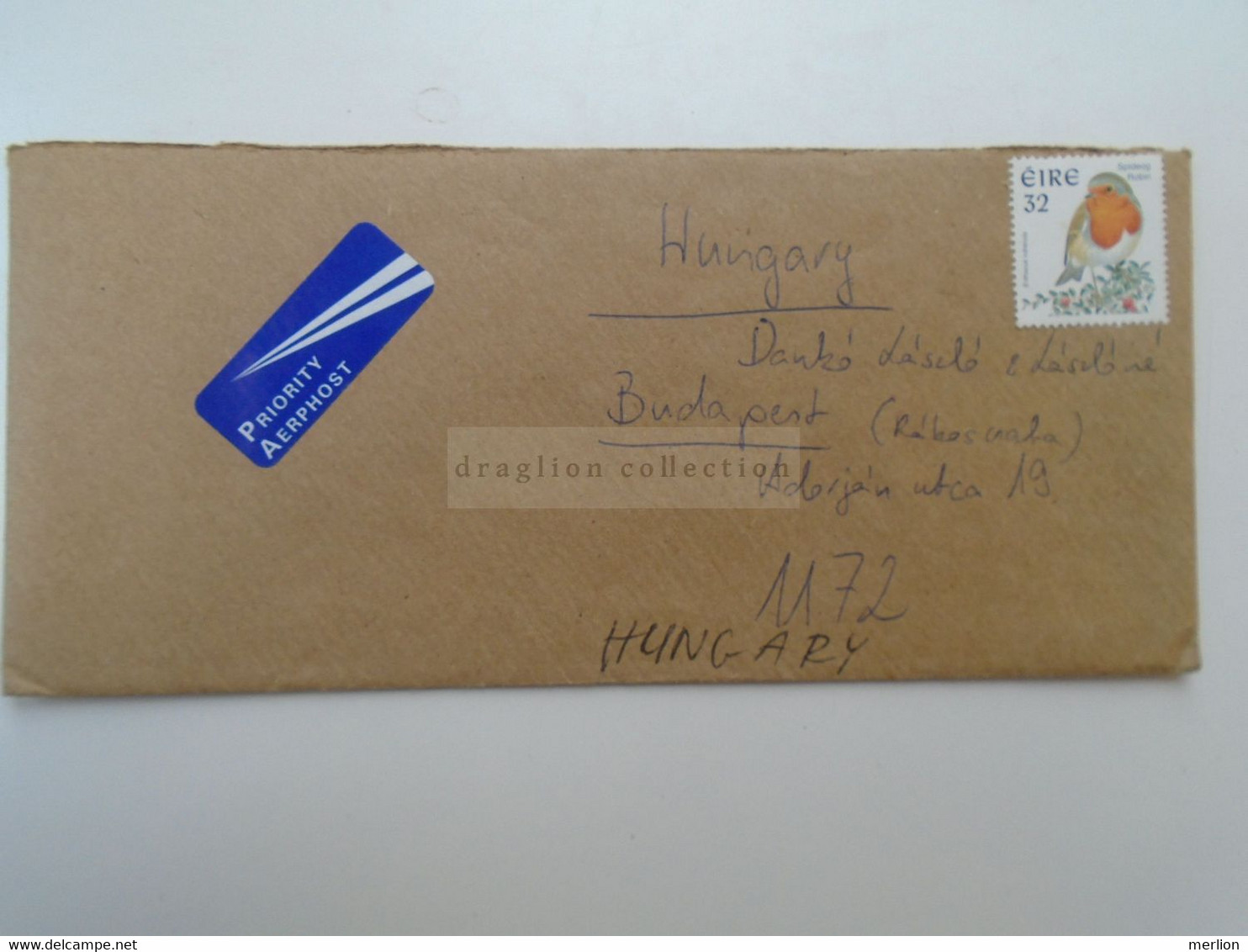 D182481  Ireland  Cover   Ca 2000   Sent To Hungary  Stamp Bird - Cartas & Documentos