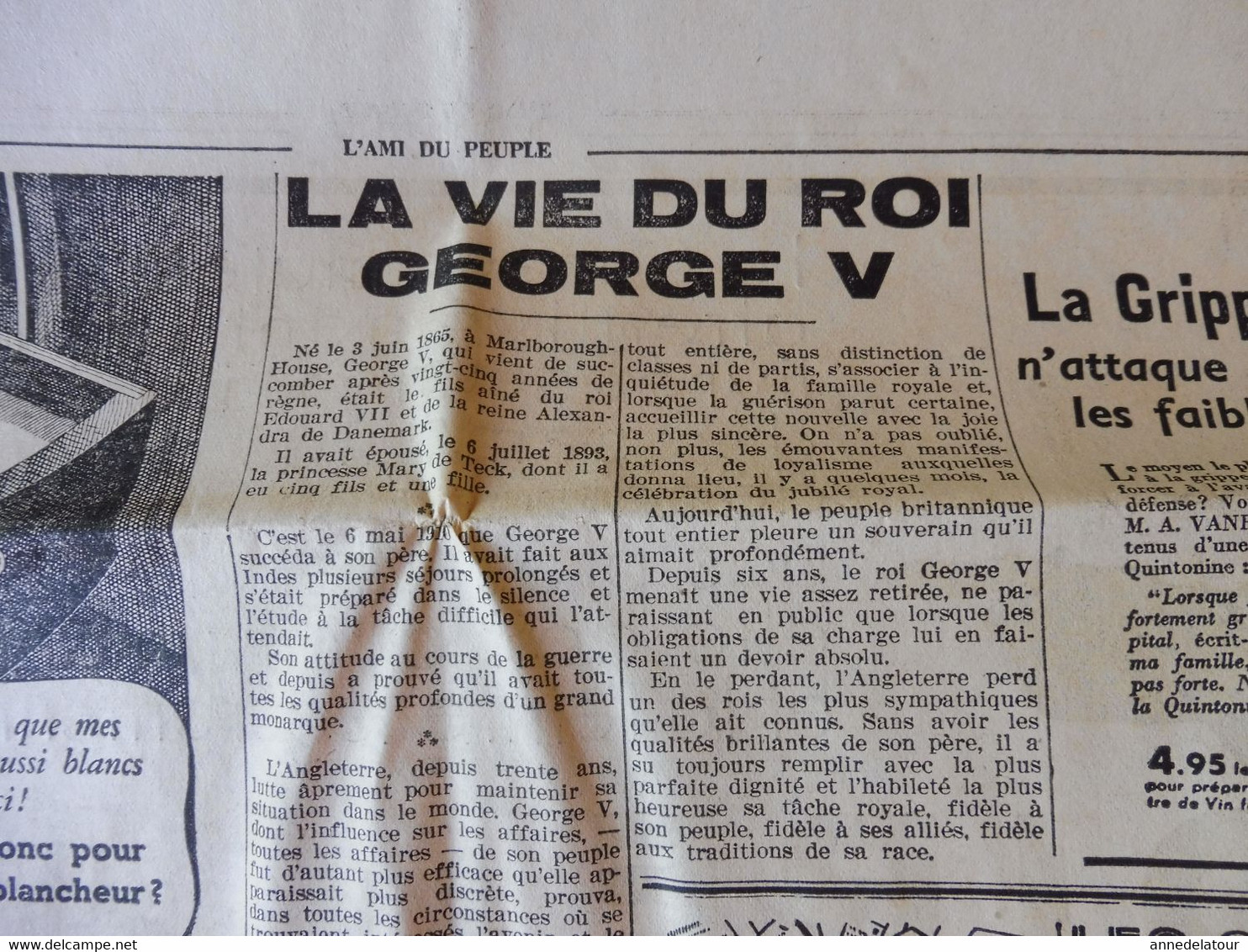 1936 LE PROGRES :  La Mort Du Roi GEORGE V ; La Vie Du Roi GEORGE V ; La Nation Britannique En Deuil  ; Etc - Informations Générales