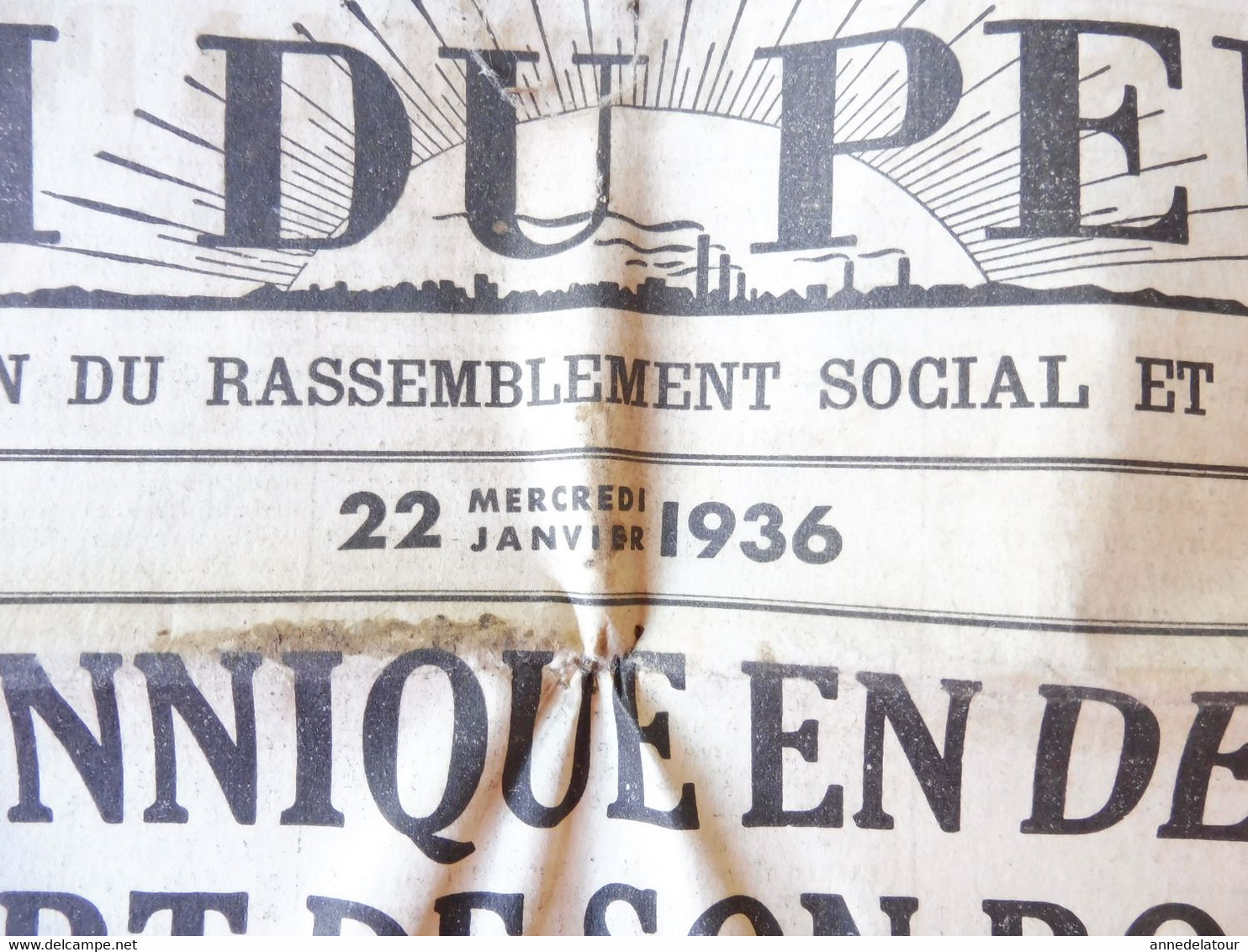 1936 LE PROGRES :  La Mort Du Roi GEORGE V ; La Vie Du Roi GEORGE V ; La Nation Britannique En Deuil  ; Etc - Informations Générales