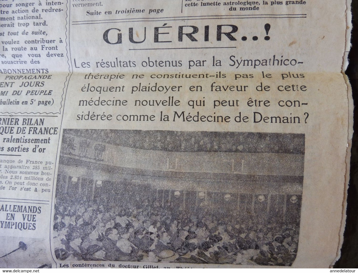 1935 L'AMI DU PEUPLE :  Guérir Avec La SYMPATHICOTHERAPIE , Médecine De Demain  ; Les Parasites Atmosphériques; Etc - Testi Generali