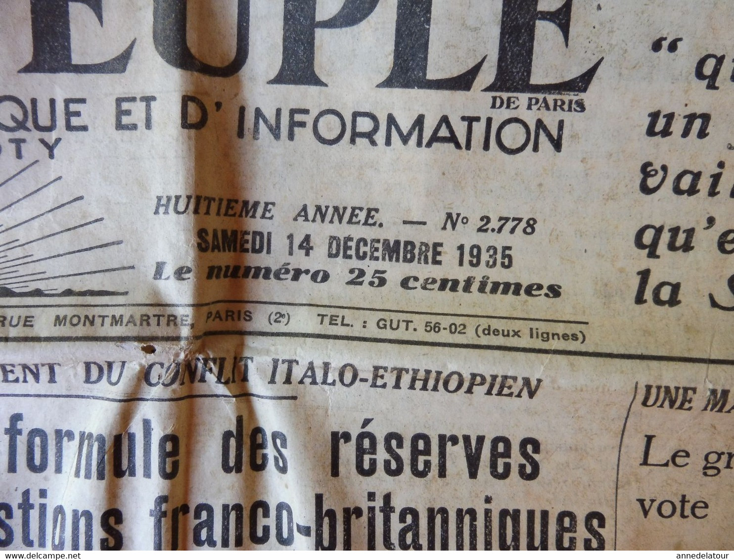 1935 L'AMI DU PEUPLE :  Guérir Avec La SYMPATHICOTHERAPIE , Médecine De Demain  ; Les Parasites Atmosphériques; Etc - Algemene Informatie