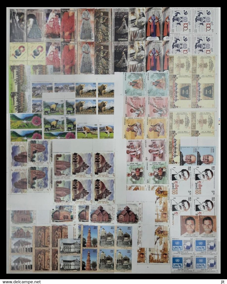 INDIA 2020 COMPLETE YEAR PACK OF COMMEMORATIVE STAMPS 55 DIFFERENT BLOCK OF 4 . MNH - Años Completos