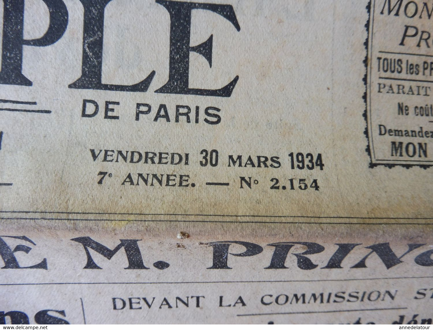 1934 L'AMI DU PEUPLE : Les Assassins De M. PRINCE ; Dans Le Monde Ténébreux Des Gangsters  ; Etc - Algemene Informatie