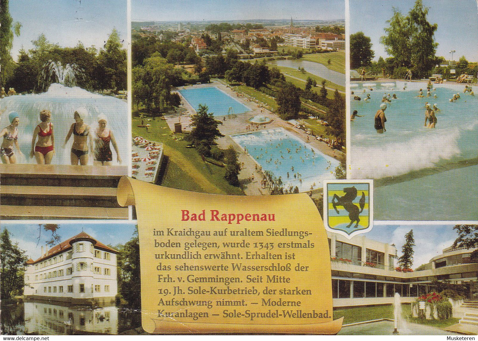 Germany PPC Bad Rappenau Im Kraichgau Swimmingpool Schwimbad Dr. Vorwerk Label BAD RAPPENAU 1976 TYRINGE Denmark - Bad Rappenau