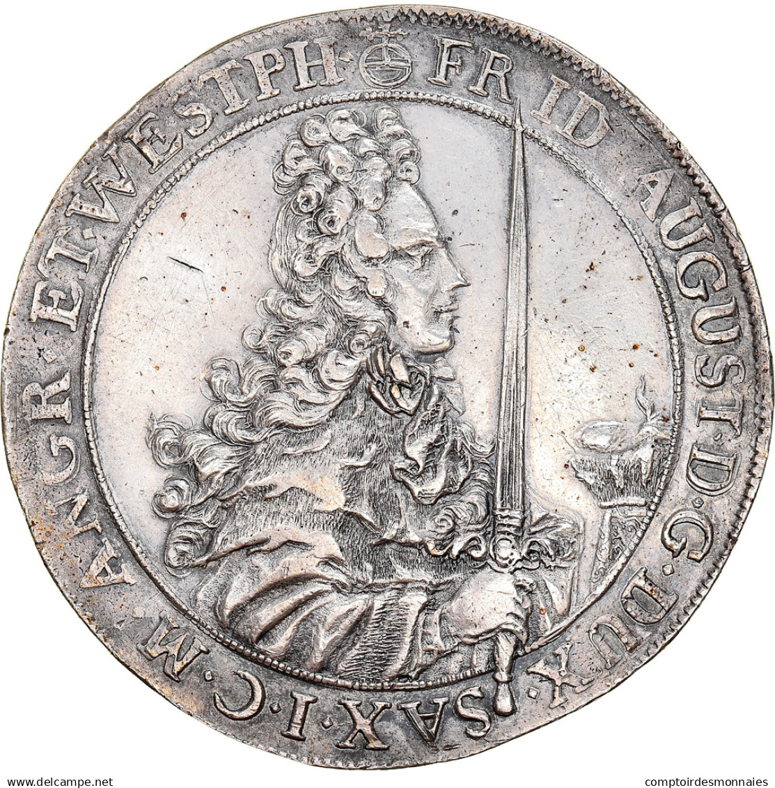 Monnaie, Etats Allemands, SAXONY-ALBERTINE, Friedrich August I, Thaler, 1694 - Taler & Doppeltaler