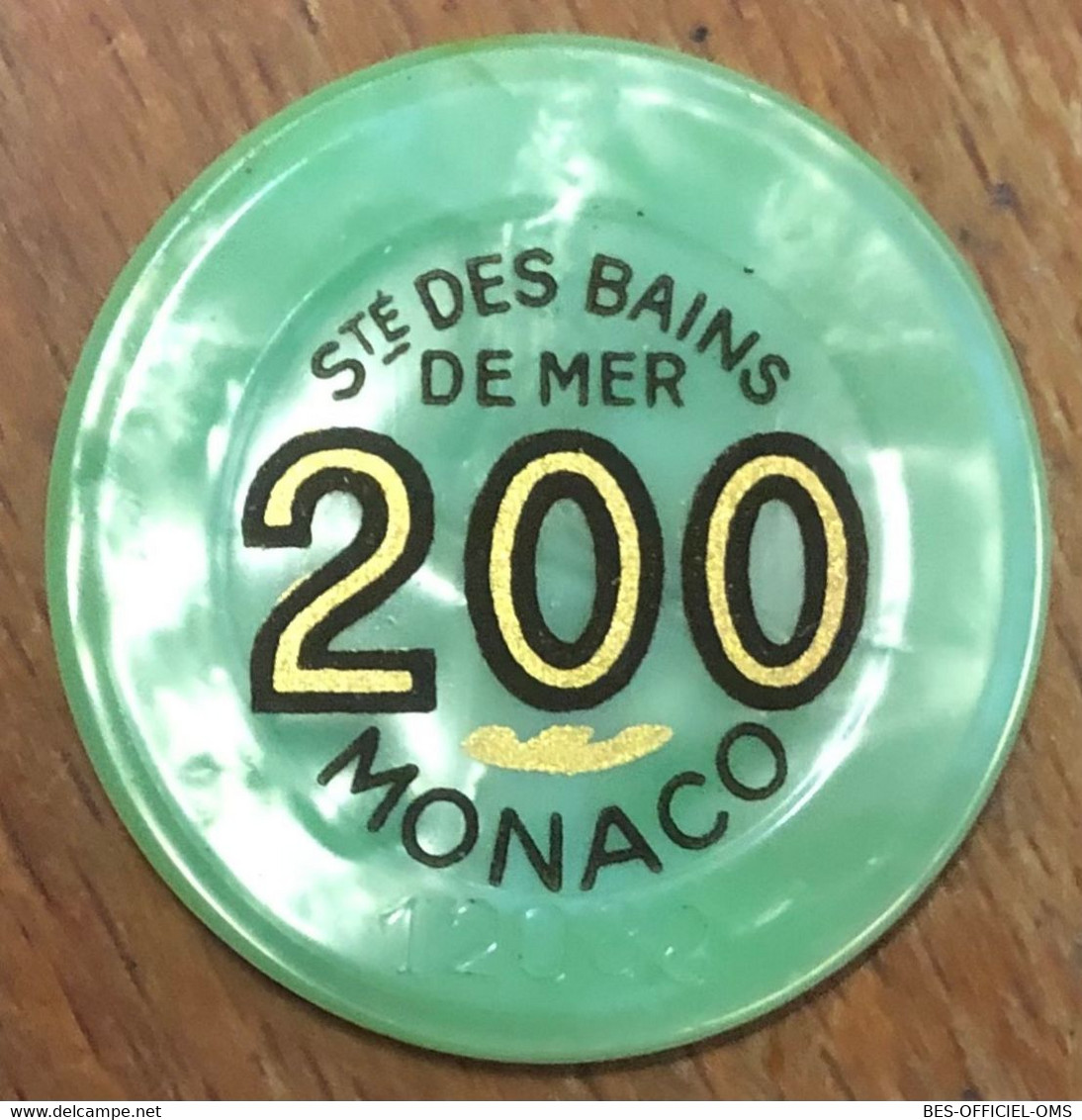 98 MONACO MONTE-CARLO CASINO SOCIÉTÉ DES BAINS DE MER JETON 200 FRANCS N° 12088 TOKENS COINS CHIPS - Casino