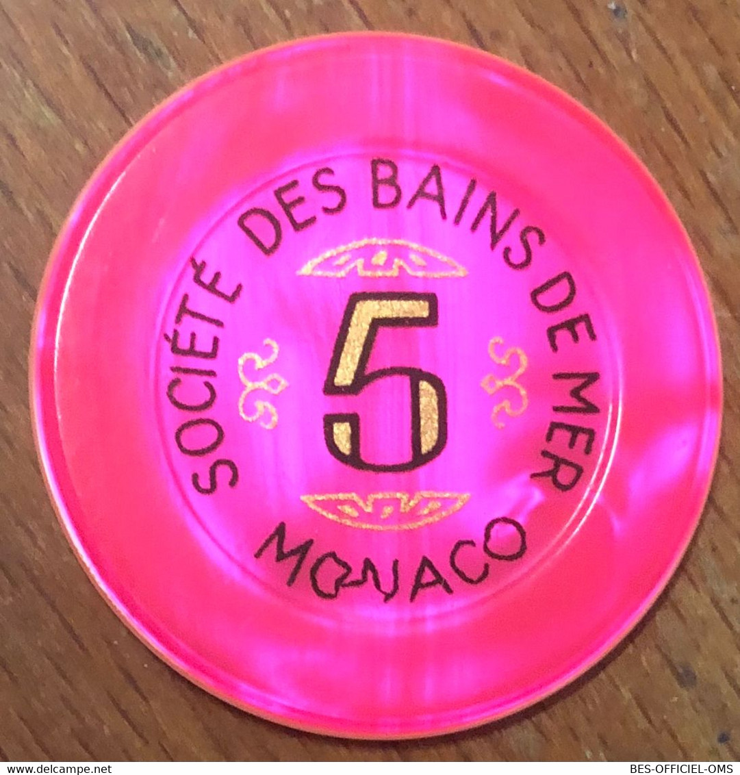 98 MONACO MONTE-CARLO CASINO SOCIÉTÉ DES BAINS DE MER JETON 5 FRANCS N° 09188 TOKENS COINS CHIPS GAMING - Casino