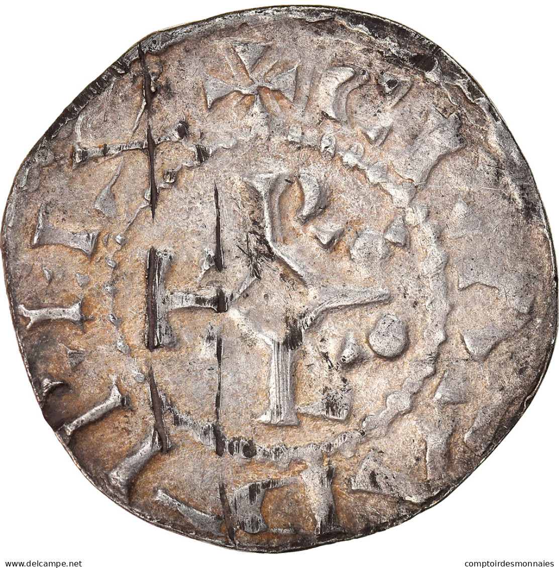 Monnaie, France, Charles Le Chauve, Denier, 864-875, Sens, TTB, Argent - Autres & Non Classés