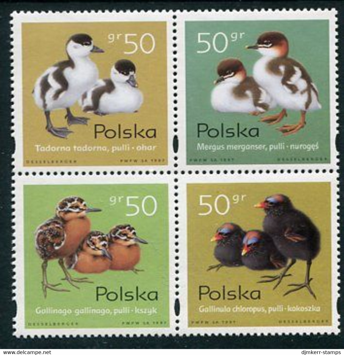 POLAND 1997 Young Waterfowl MNH / **  Michel 3686-89 - Nuevos