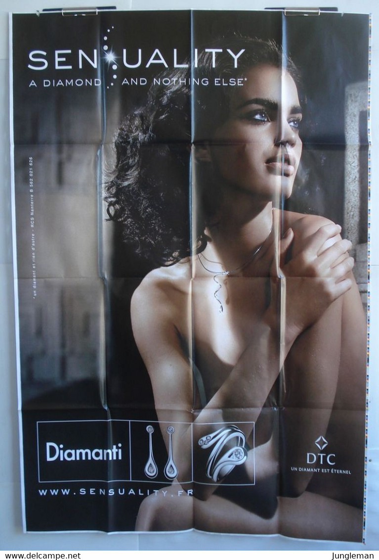 Affiche Publicitaire Abribus - Pierres Précieuses - Sensuality - Un Diamant Et Rien D'autre - Jeune Femme Avec Un Bijou. - Andere & Zonder Classificatie