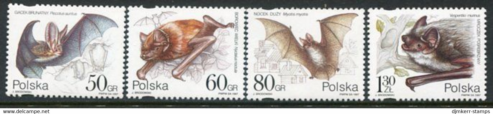 POLAND 1997 Bats MNH / **  Michel 3656-59 - Unused Stamps