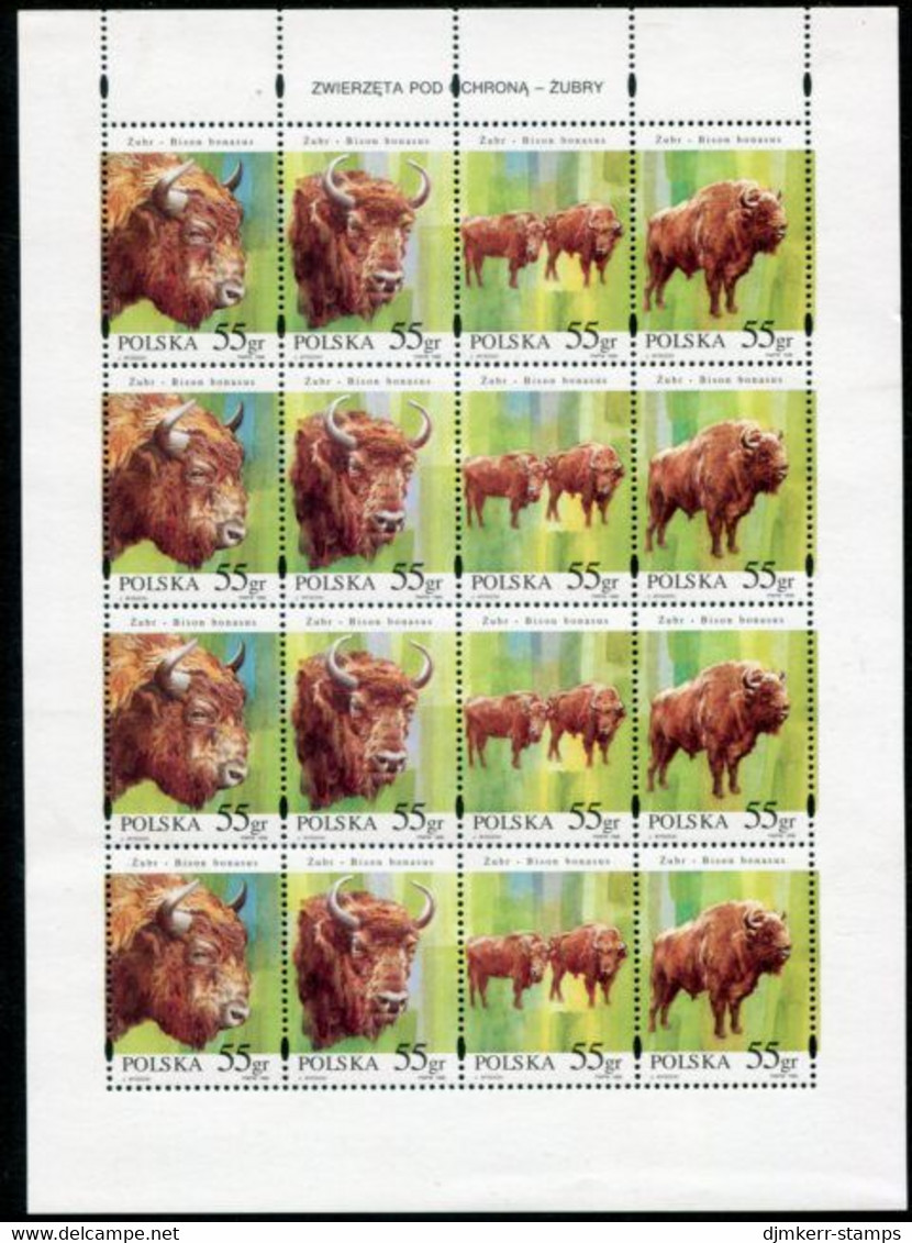 POLAND 1996 European Bison Sheetlet MNH / **  Michel 3629-32 Kb - Neufs