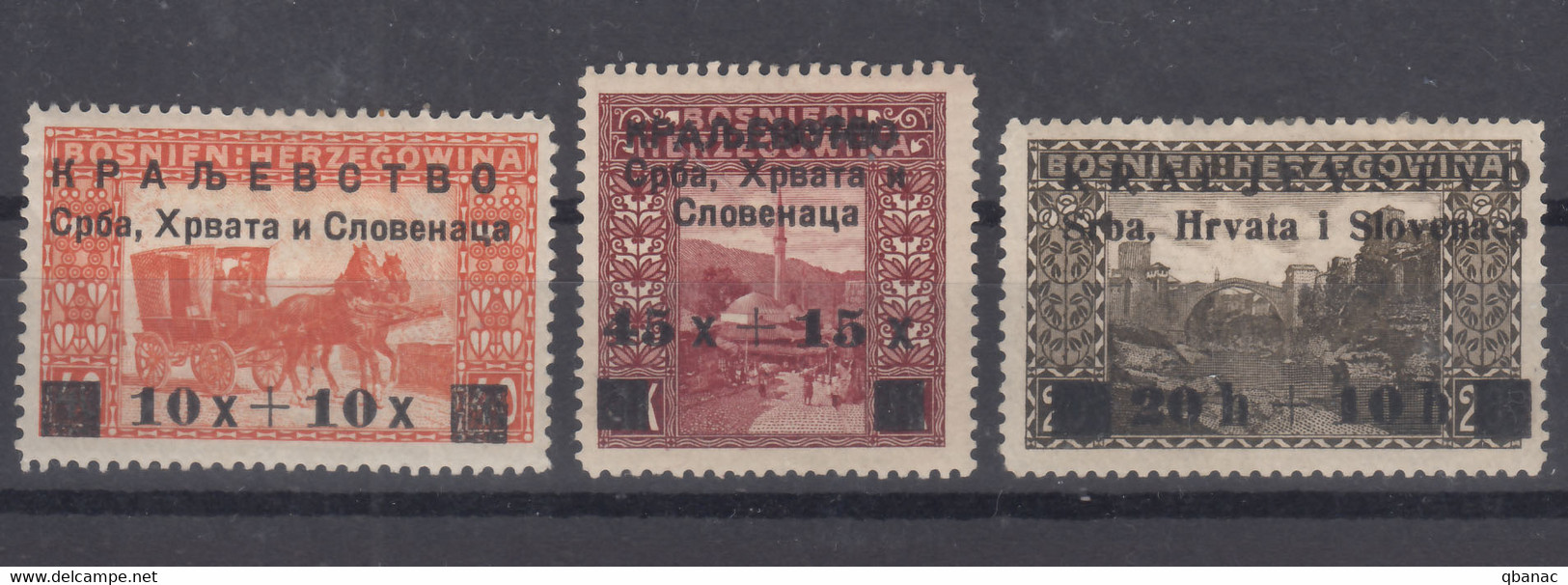 Yugoslavia, Kingdom SHS, Issues For Bosnia 1919 Mi#30-32 Mint Hinged - Unused Stamps