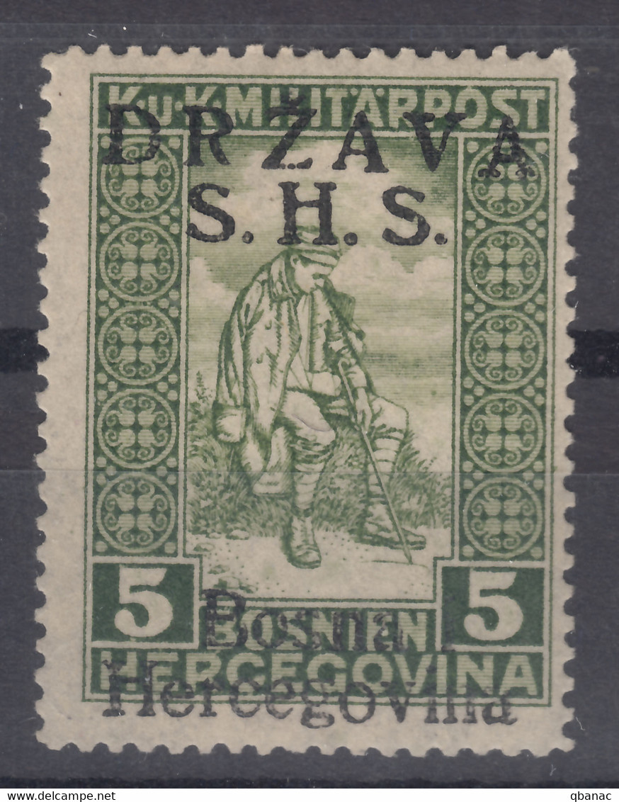 Yugoslavia Kingdom SHS, Issues For Bosnia 1918 Mi#A19 I (overprint Latin) Mint Lightly Hinged - Unused Stamps