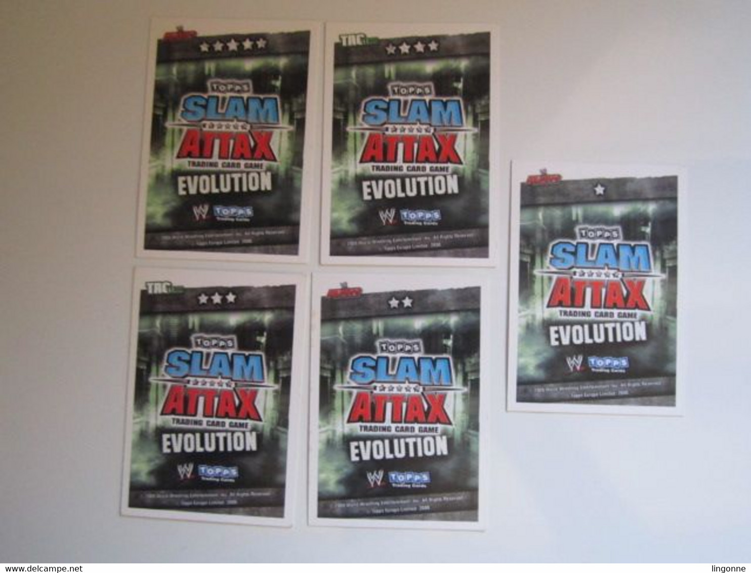 Lot 5 Cartes De Catch TOPPS SLAM ATTAX EVOLUTION Trading Card Game - Trading-Karten