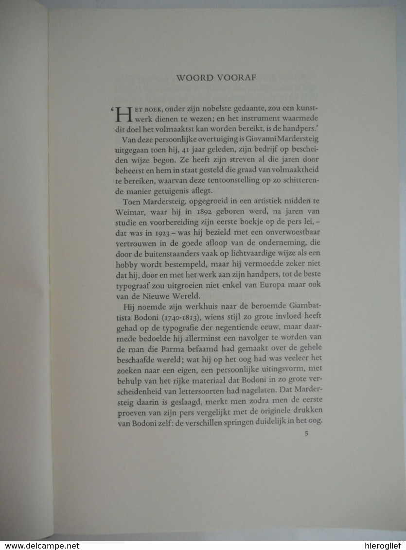 OFFICINA BODONI VERONA 1923 1964 CATALOGUS VD BOEKEN OP DE HANDPERS GEDRUKT Liebaers Reedijk Boekdrukkunst - Antiguos